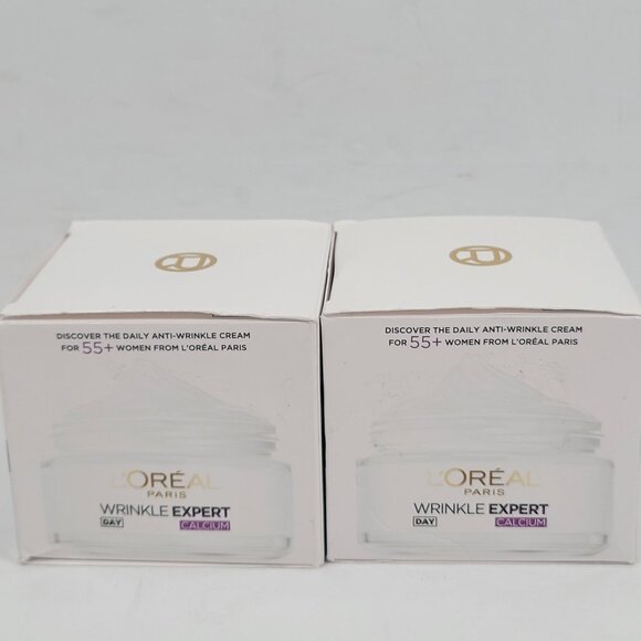 LOréal Paris Wrinkle Expert 55+ Anti-Wrinkle Densifying Cream 50ml Set of 2 NIB - Picture 2 of 5